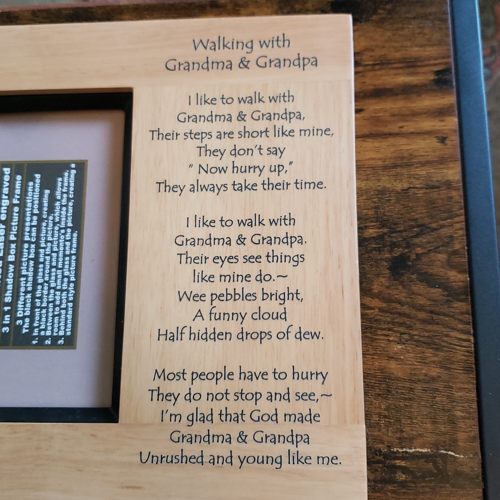 Endless Creations Hand Crafted   Picture Frame, Walking With Grandma & Grandpa